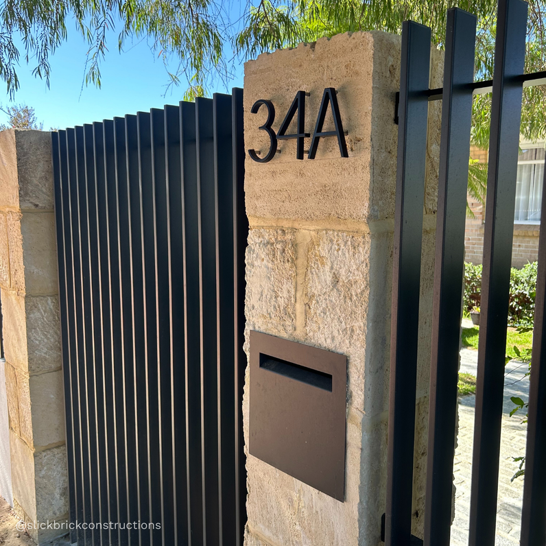 Stud Mount House Numbers 125mm - Black