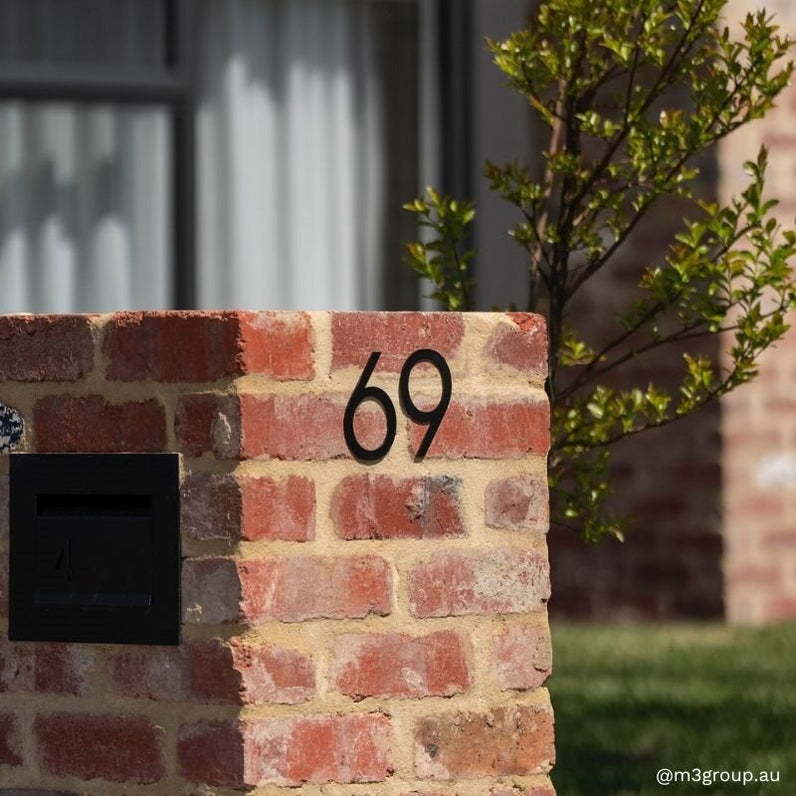 Stick on Slim House Numbers 120mm - Black