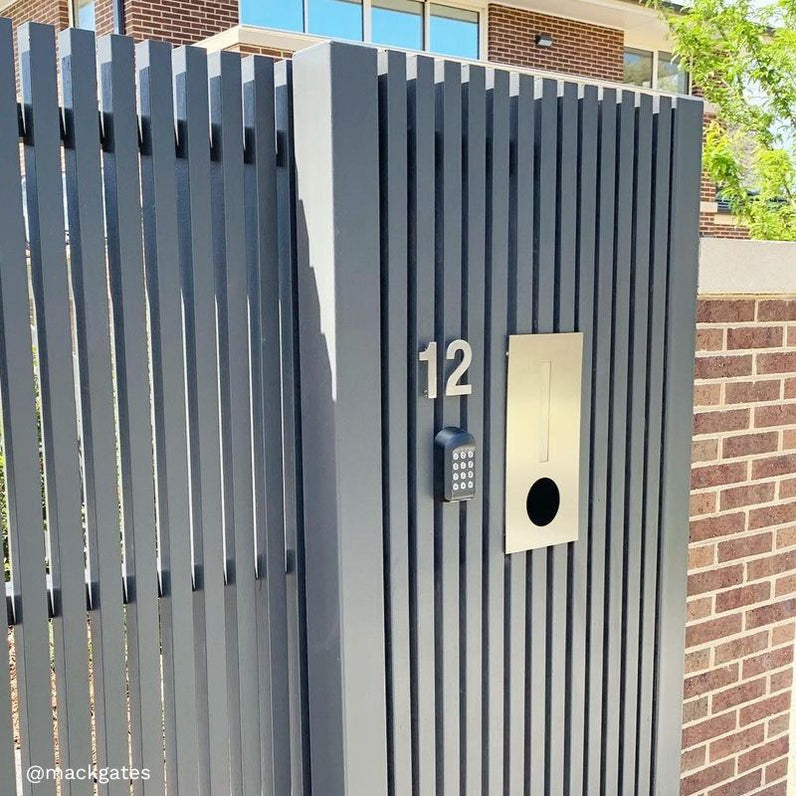 Hendon Fence/Brick Letterbox - Stainless Steel/Charcoal