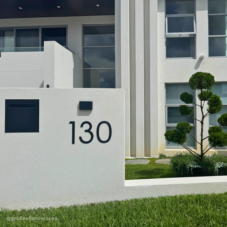 Stick on Slim House Numbers 200mm - Black