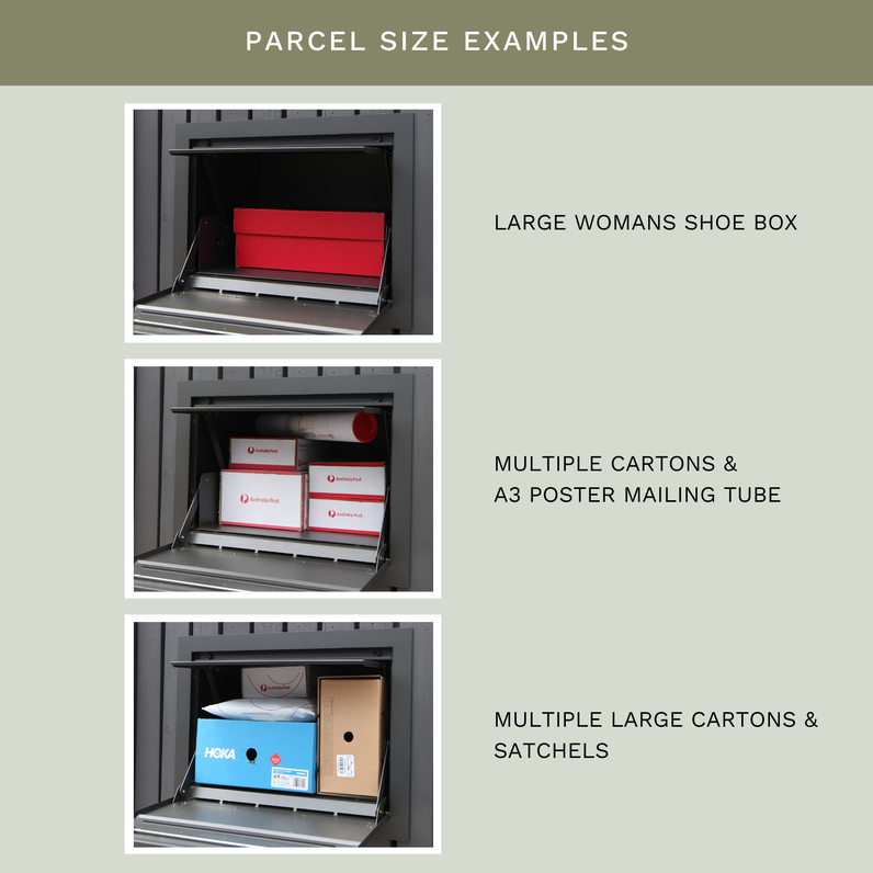 Geneva Large Parcel Fence/Brick Letterbox - Stainless Steel/White