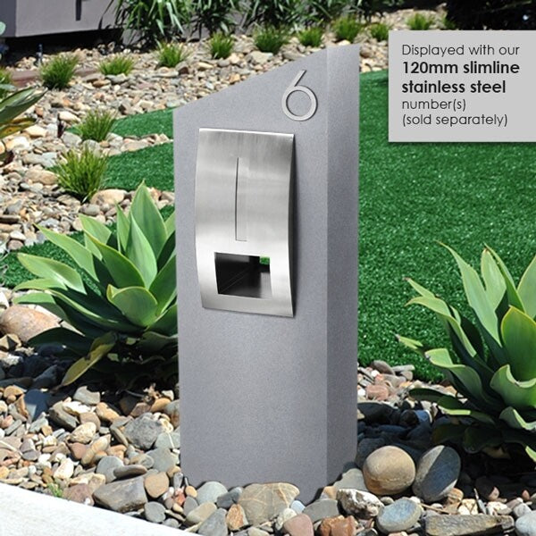 Monaco Pillar Letterbox - Light Grey