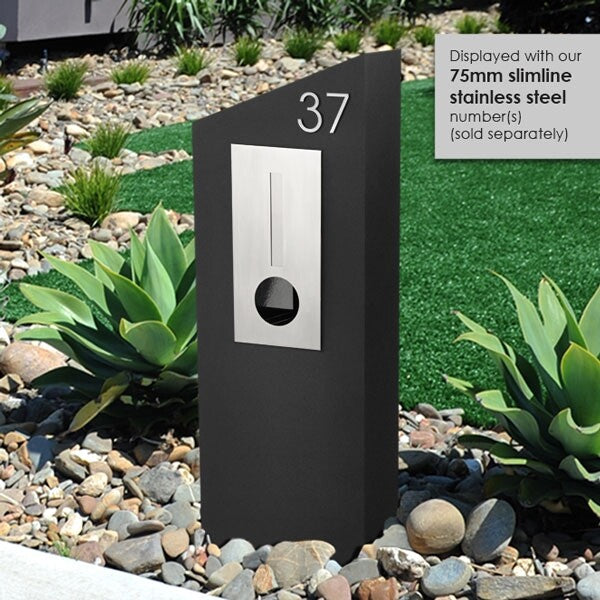 Barcelona Pillar Letterbox - Black