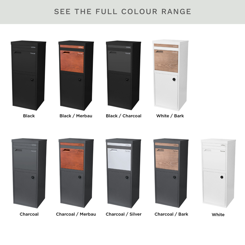 Parcel Pal 2 Pillar Letterbox - Charcoal/Silver