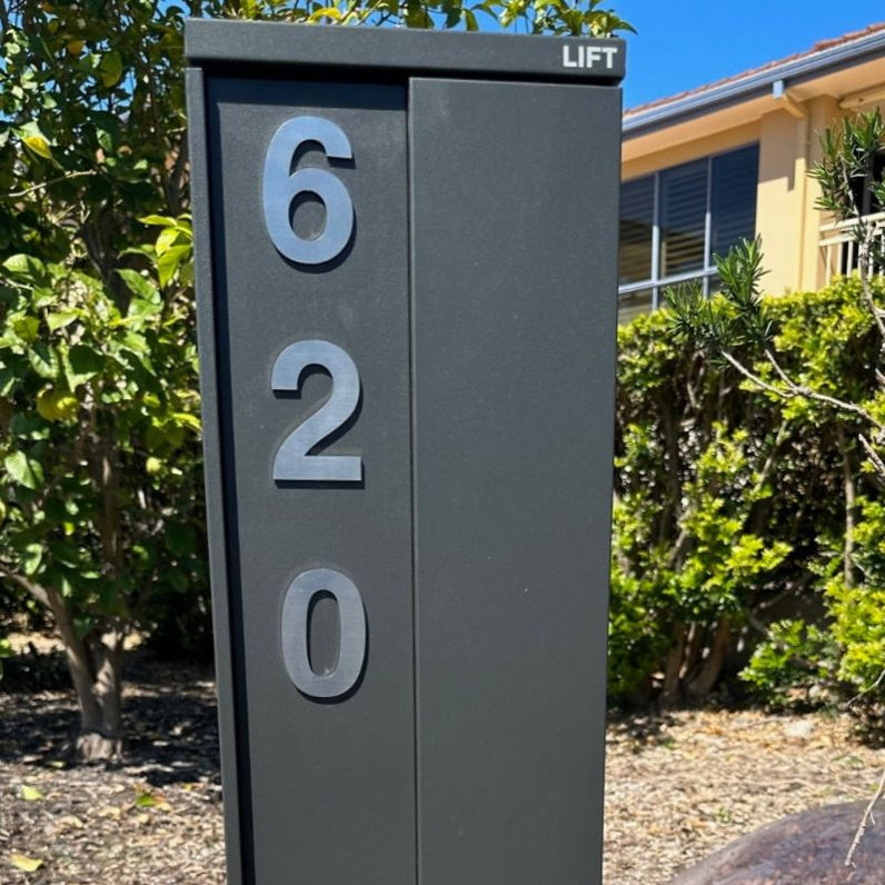 Stick on Bold House Numbers 75mm - Stainless Steel