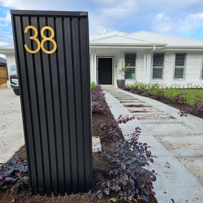 Stick on Slim House Numbers 120mm - Gold