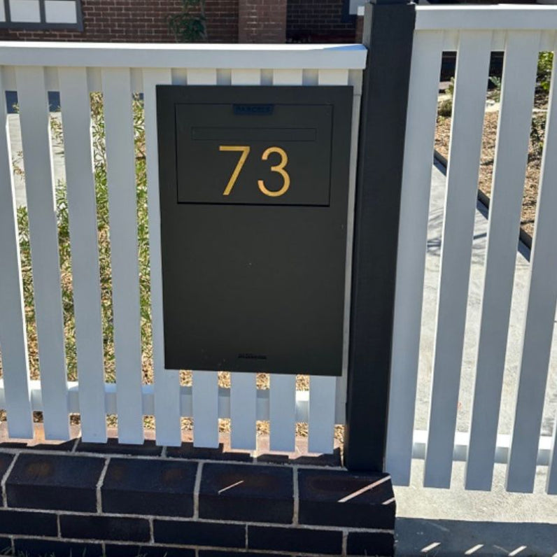 Stick on Slim House Numbers 120mm - Gold
