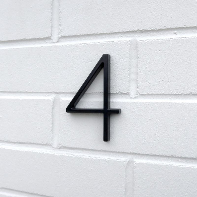 Stud Mount House Numbers 125mm - Black