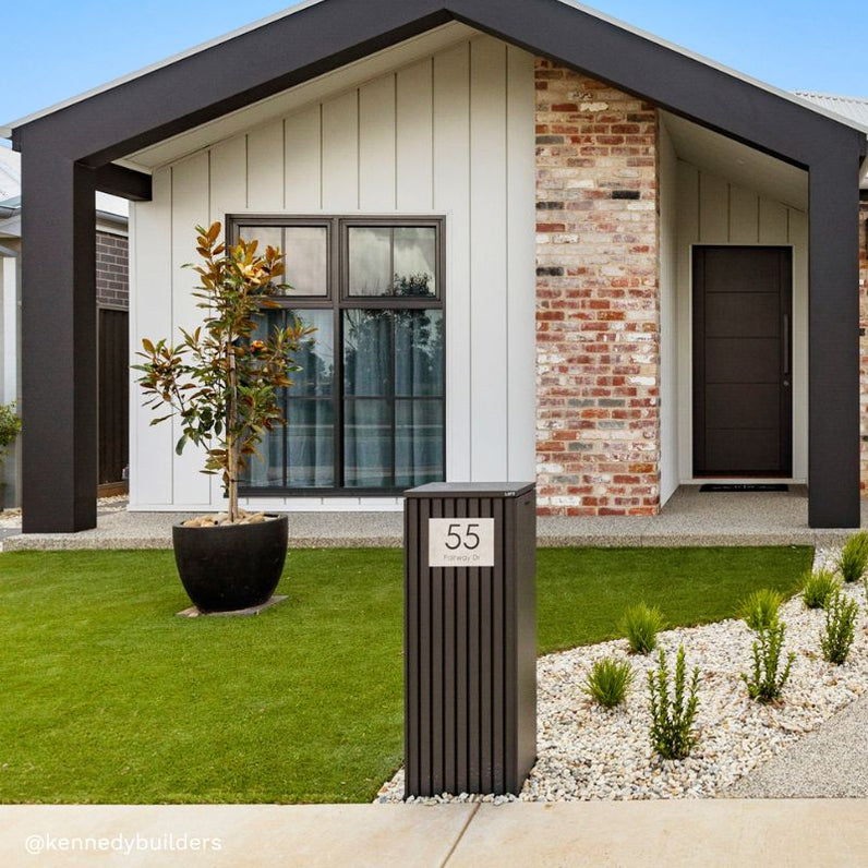 Stainless Steel Custom House Sign Small - Black Laser Etched