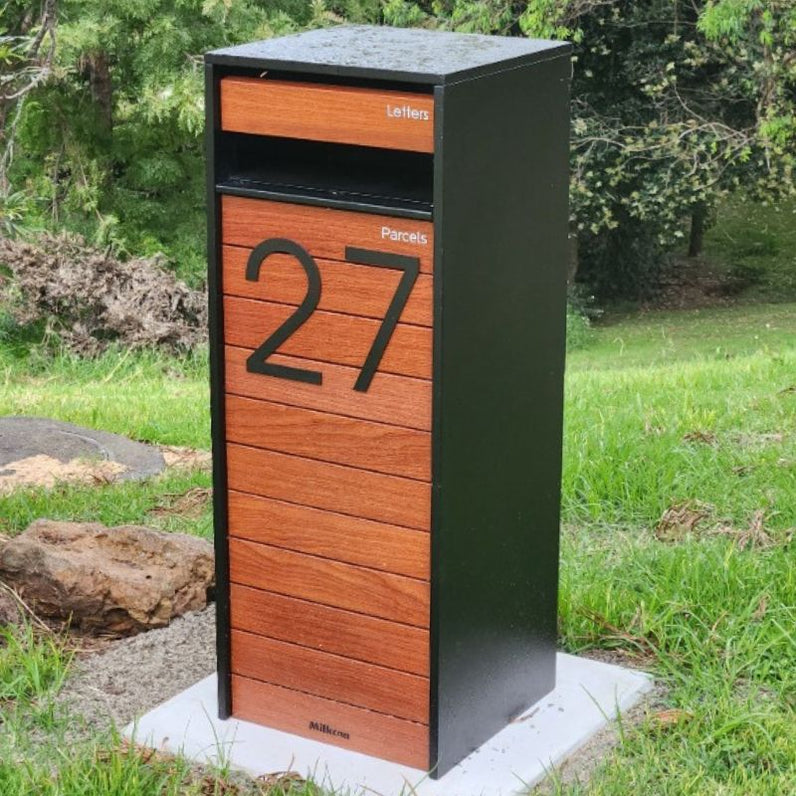 Stick on Slim House Numbers 200mm - Black