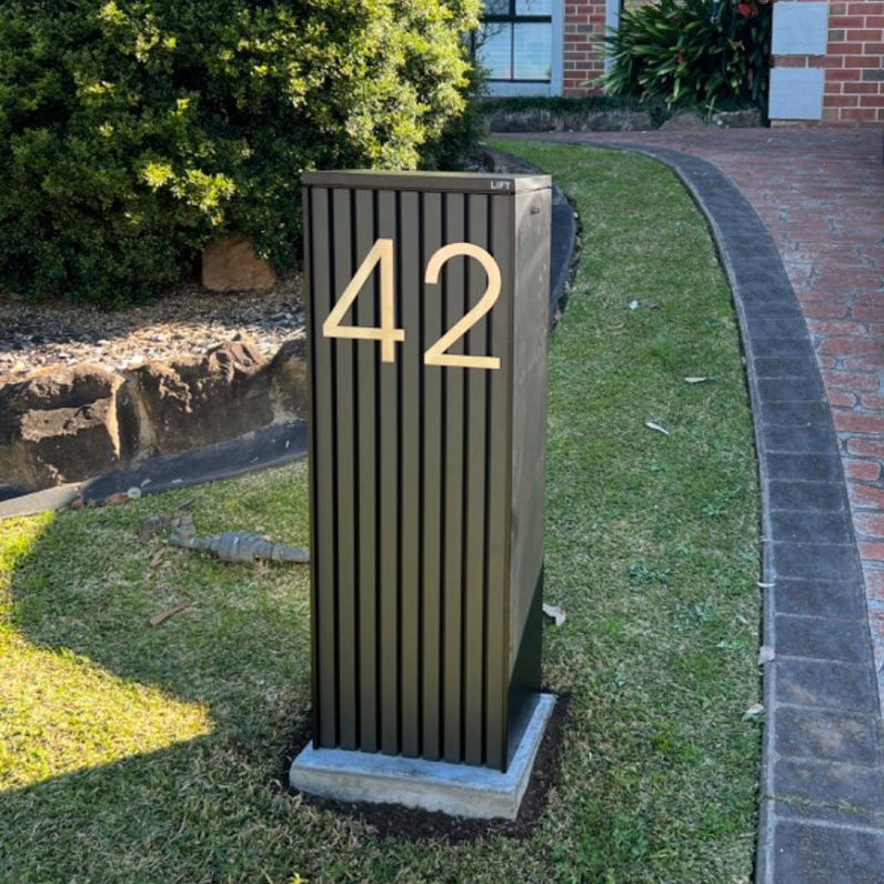 Stick on Slim House Numbers 200mm - Stainless Steel