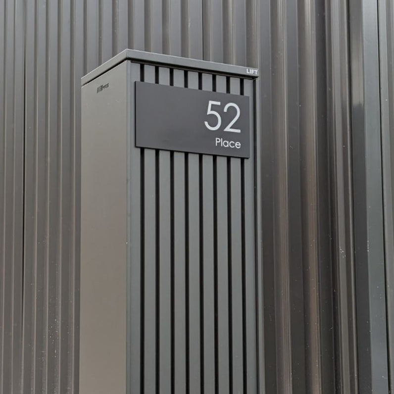 Black Custom House Sign Medium - Silver Decal