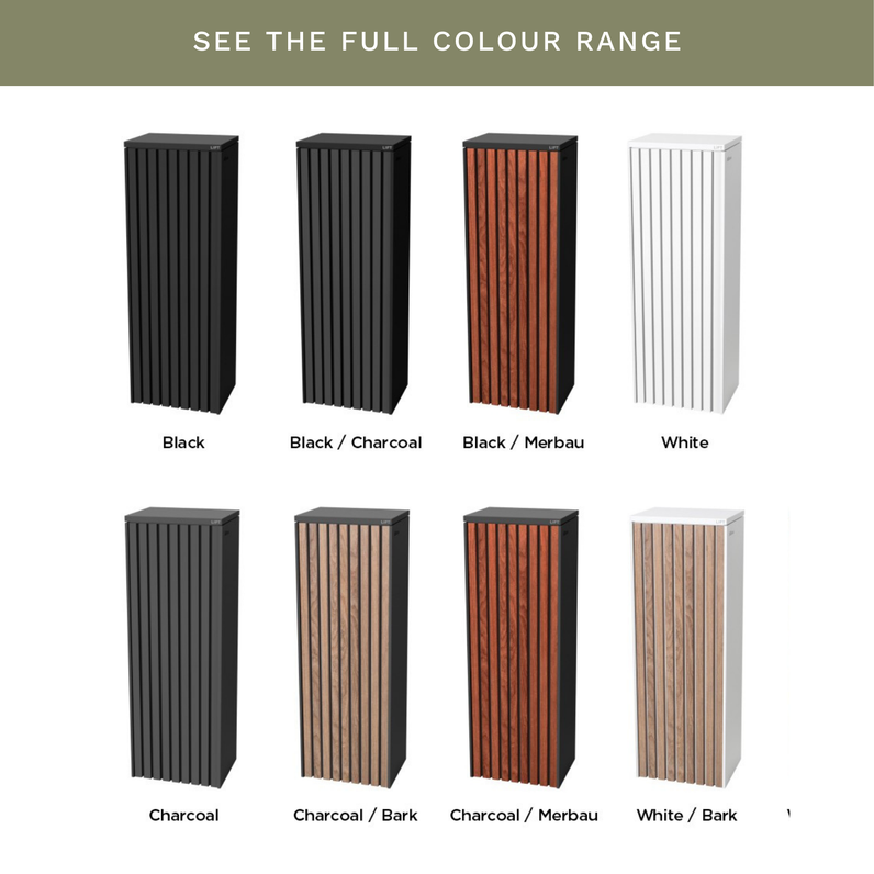 Noosa Parcel Pillar Letterbox - Black