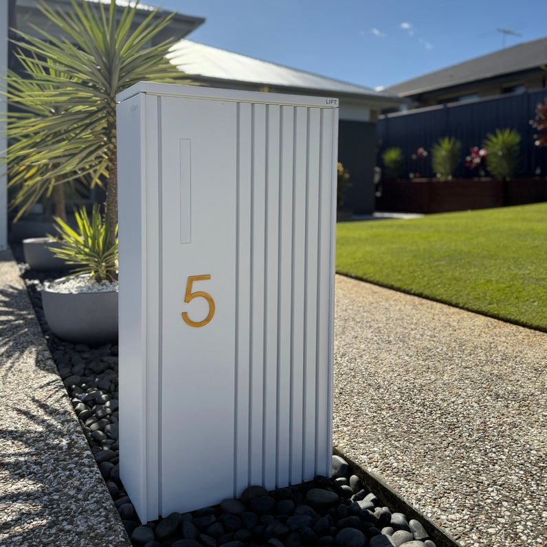Stick on Slim House Numbers 120mm - Gold
