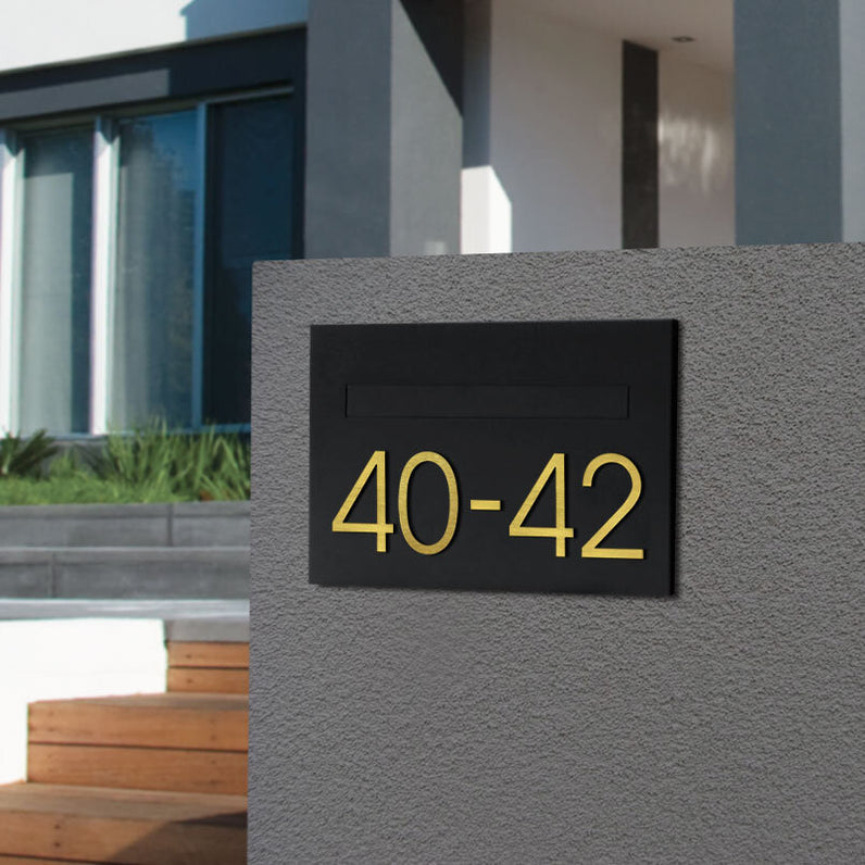 Stick on Slim House Numbers 75mm - Gold