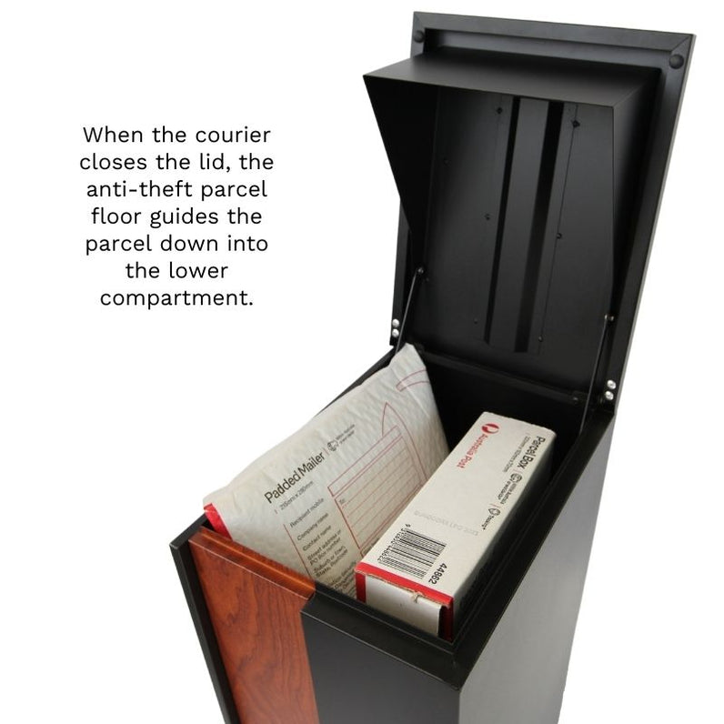 Camden Parcel Pillar Letterbox - Charcoal/Silver
