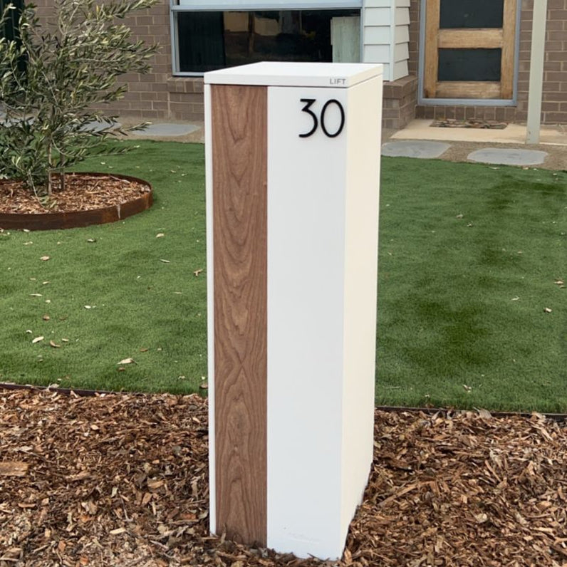 Camden Large Parcel Pillar Letterbox - White