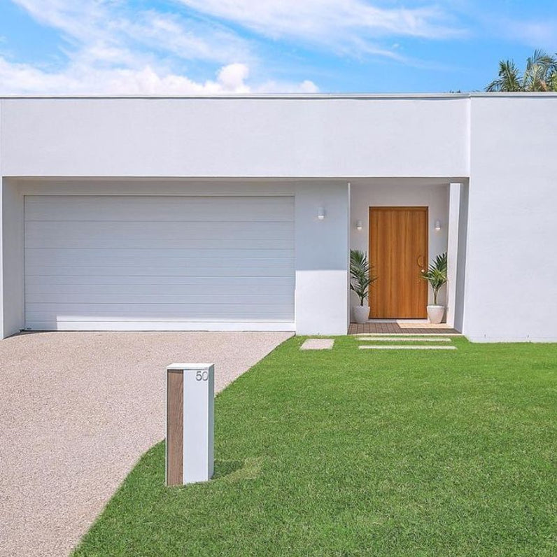 Ascot Parcel Pillar Letterbox - White