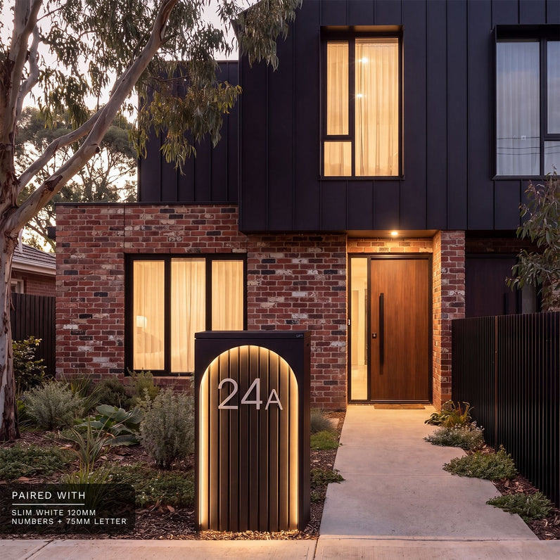 Cove Solar - Black Parcel Pillar Letterbox