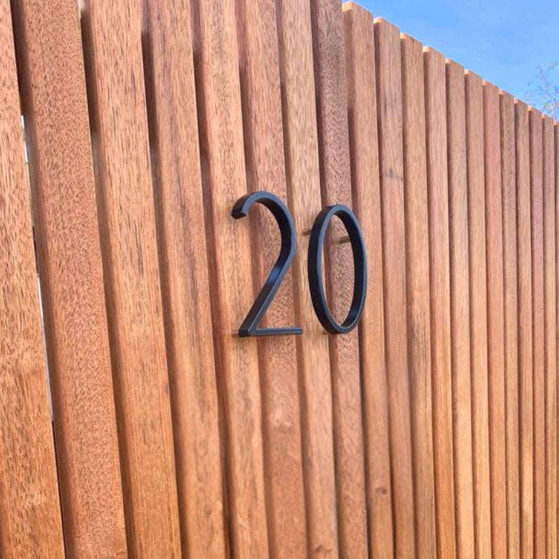 Stud Mount House Numbers 125mm - Black