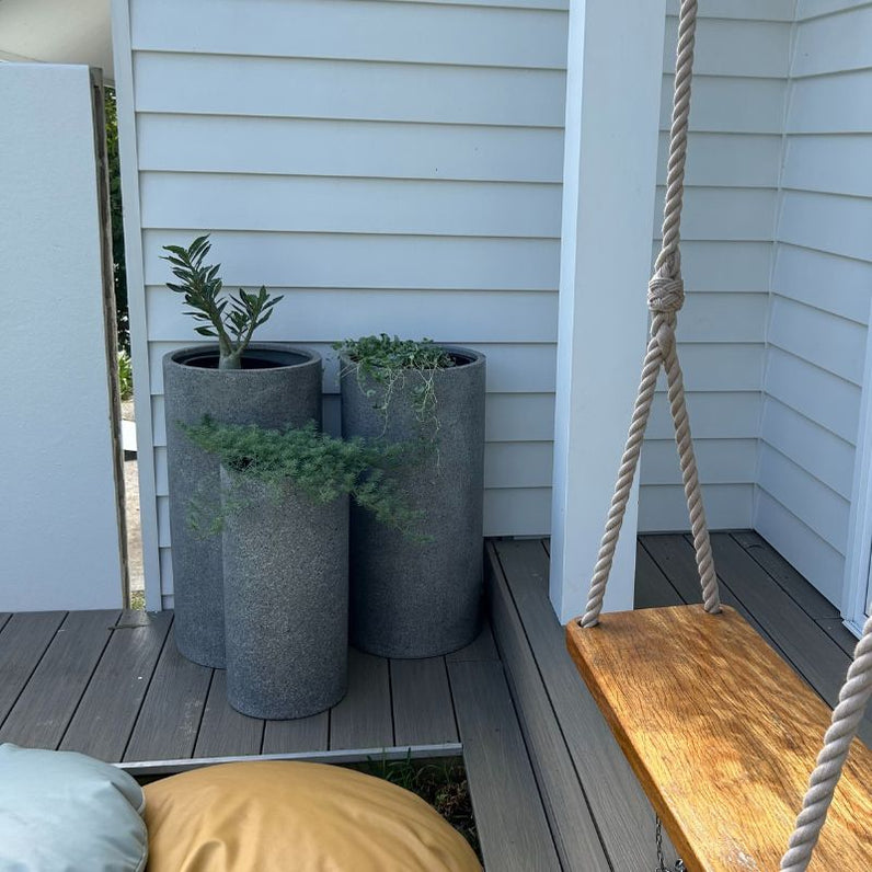 Bondi Tall Plant Pot - Grey Terrazzo