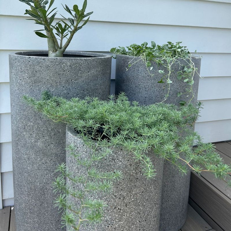 Bondi Tall Plant Pot - Grey Terrazzo