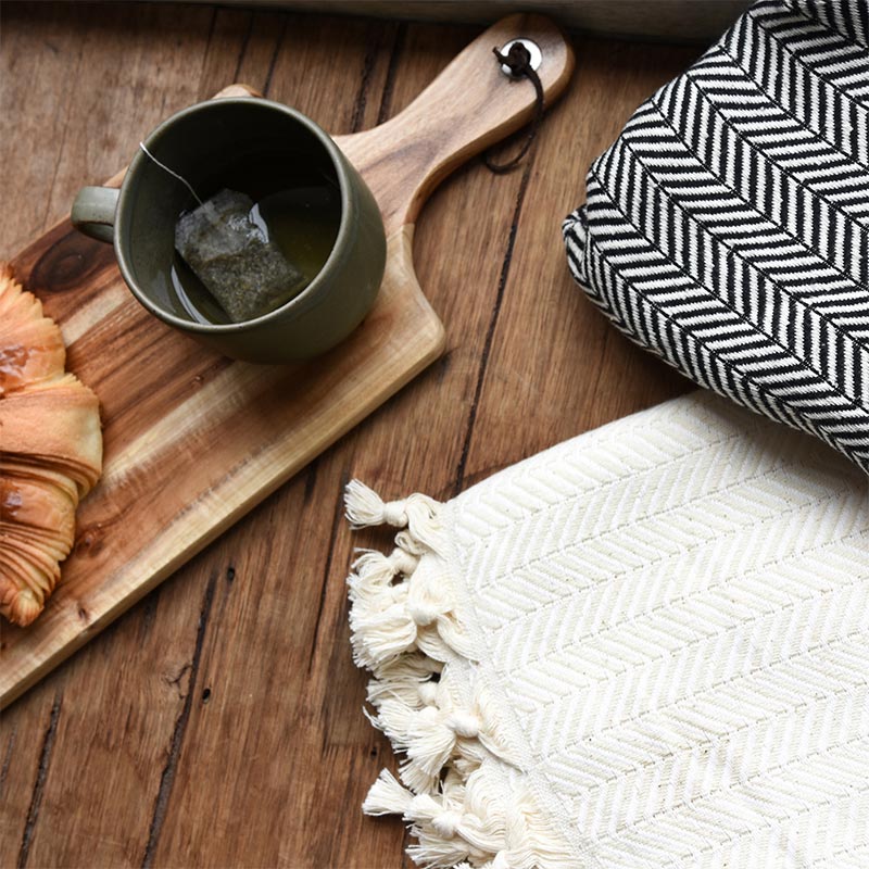 Lourdes Herringbone Throw Blanket