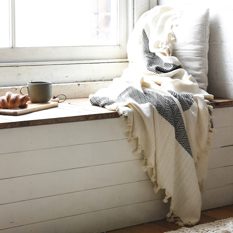 Lourdes Herringbone Throw Blanket