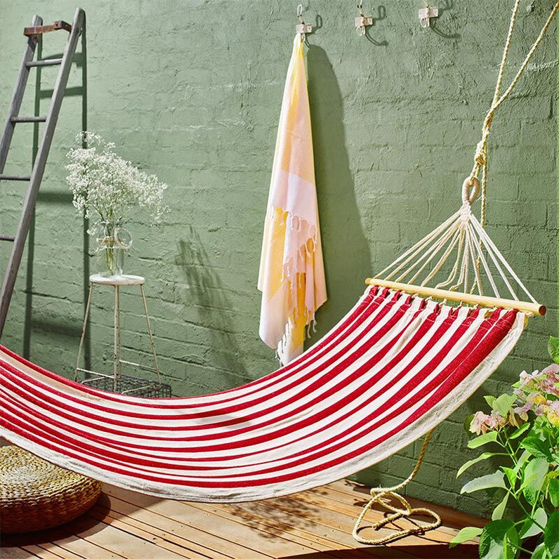 Lorne Hammock - Red and Natural Striped