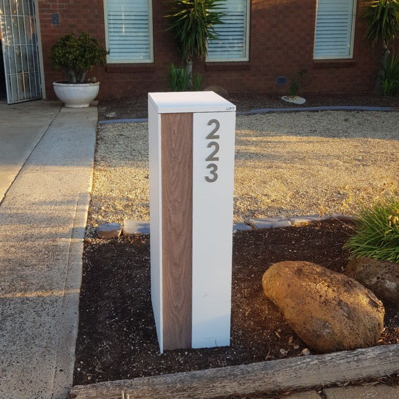 Camden Large Parcel Pillar Letterbox - White