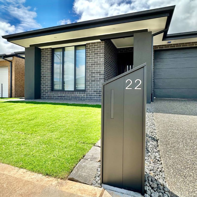 Stick on Slim House Numbers 75mm - Stainless Steel