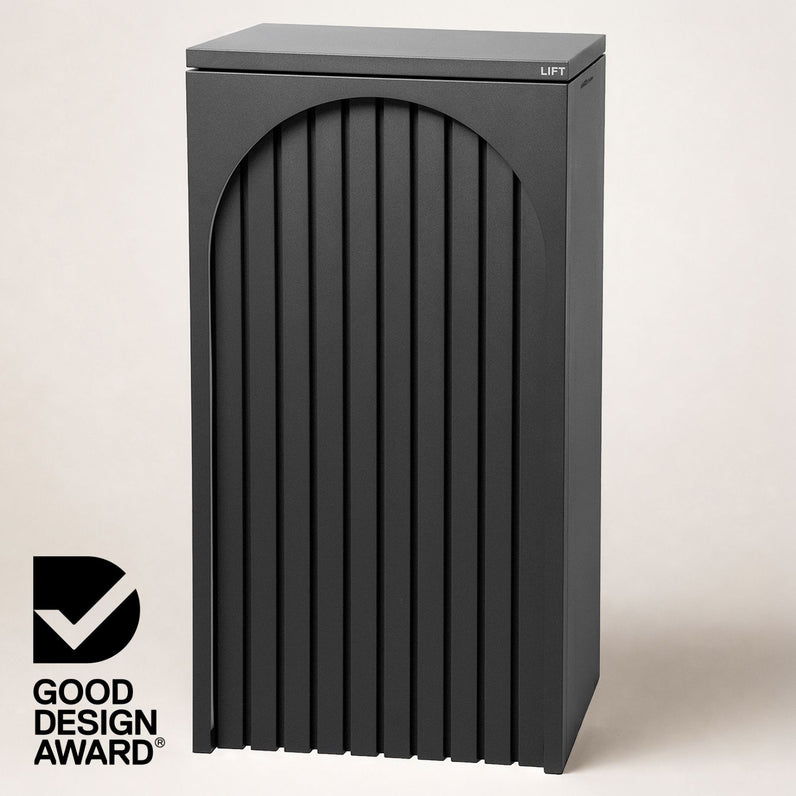 Cove Solar - Charcoal Parcel Pillar Letterbox
