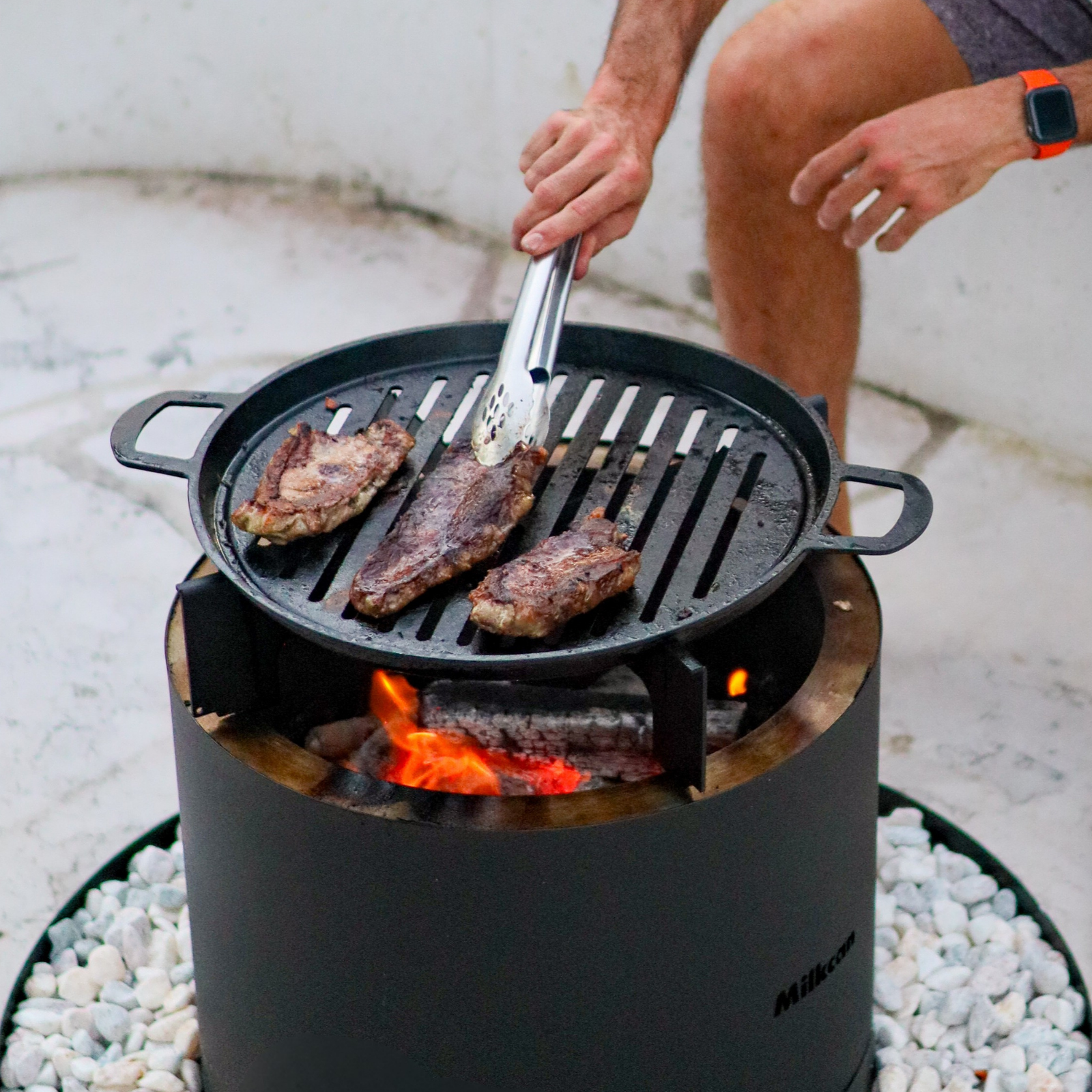 Sahara Fire Pit Cast Iron Grill