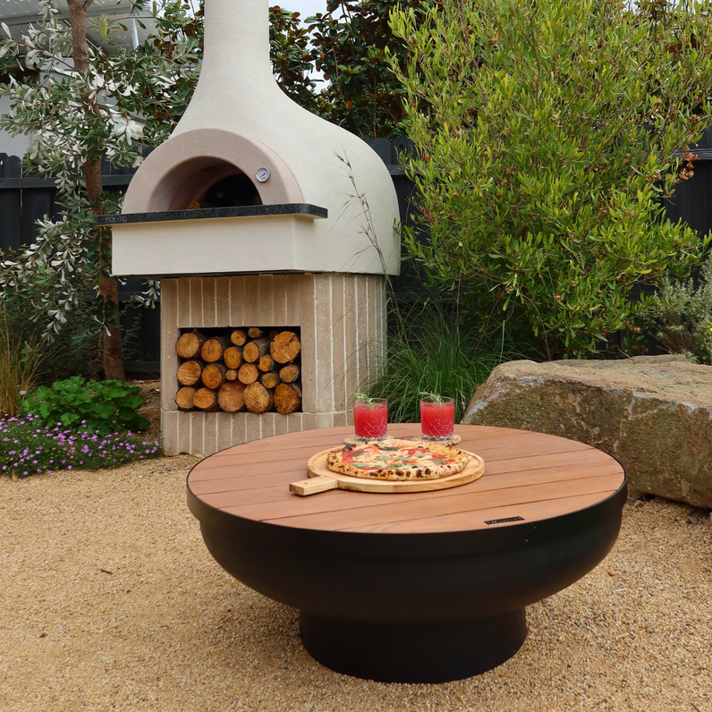 Fire Pit Timber Table 90