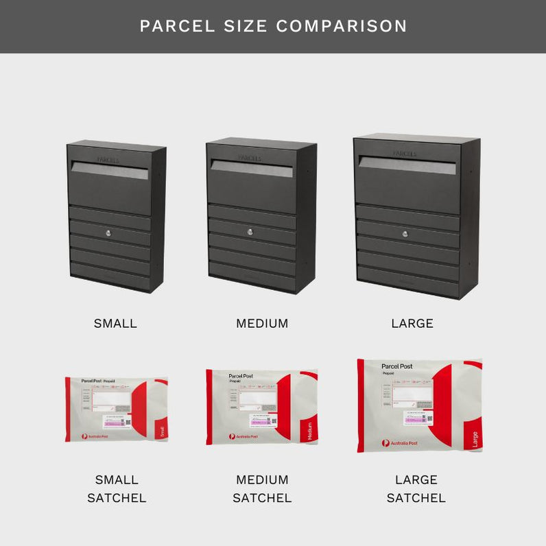 Florence Parcel Large Wall Mount Letterbox - Charcoal/Merbau