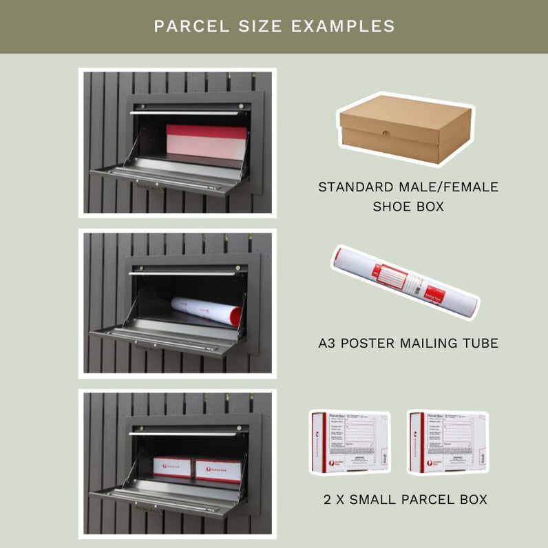 Geneva Parcel Fence/Brick Letterbox - Stainless Steel