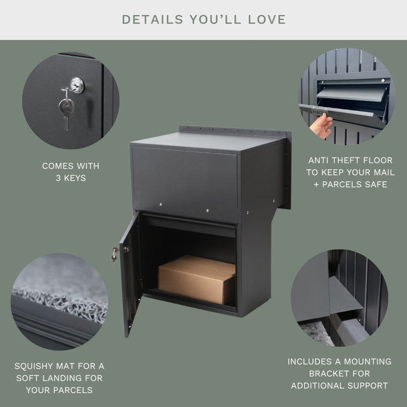 Geneva Parcel Fence/Brick Letterbox - Stainless Steel