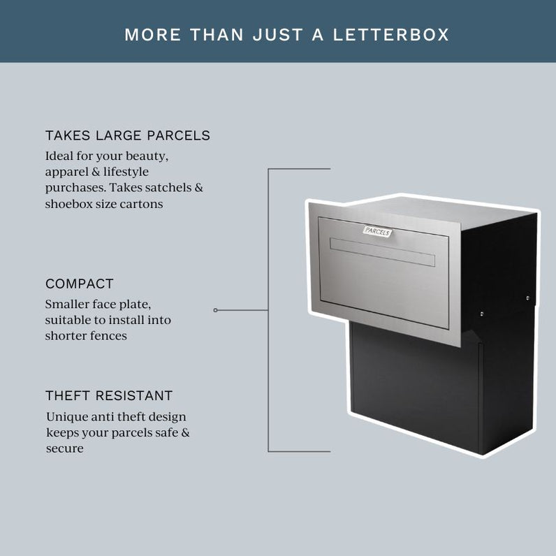 Geneva Parcel Fence/Brick Letterbox - Stainless Steel