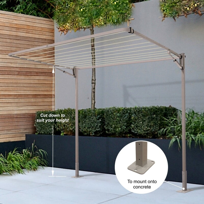 Ground Mount Clothesline Kit 2 -Taupe