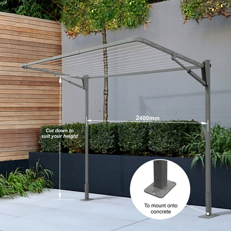 13 Line Folding Above Ground Mount Clothesline - Med/ Large Family