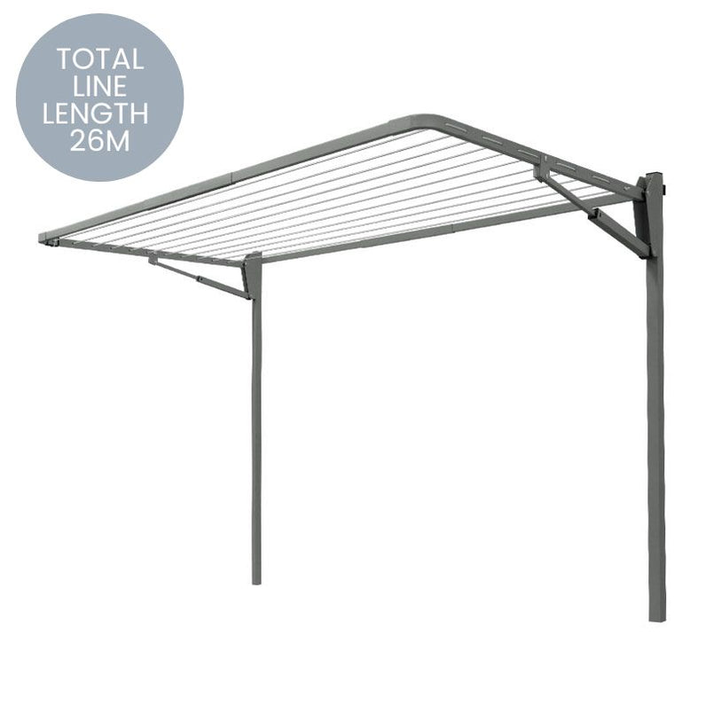 11 Line Folding Above Ground Mount Clothesline - Small/ Med Family