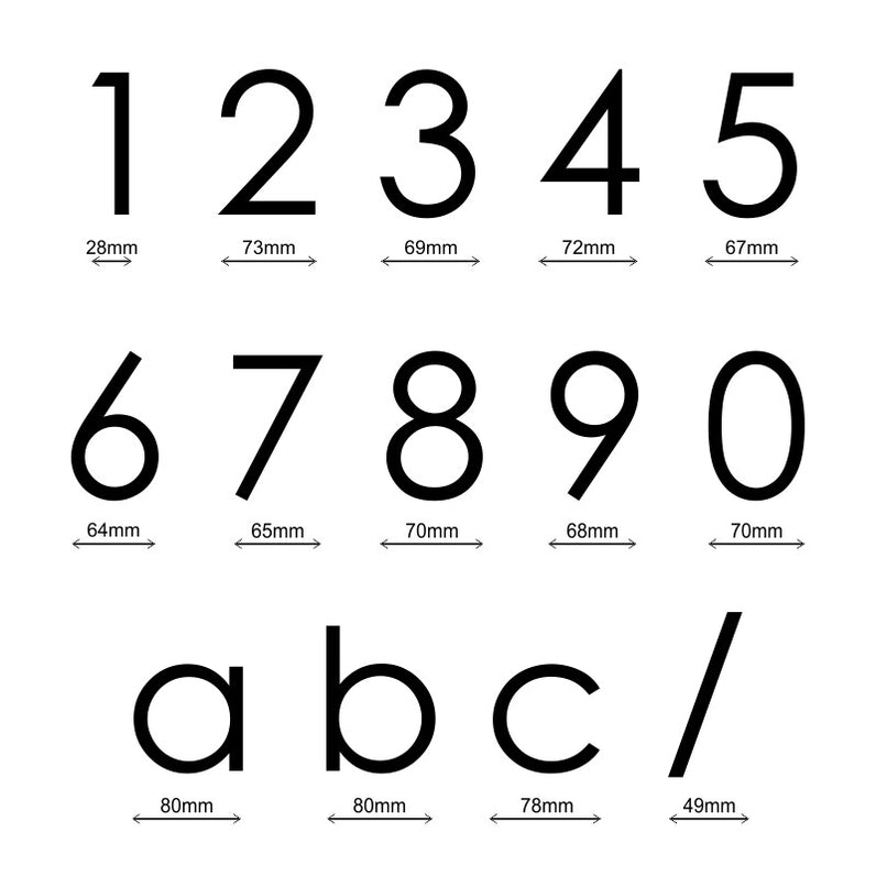 Decal Sticker House Numbers 110mm - Black