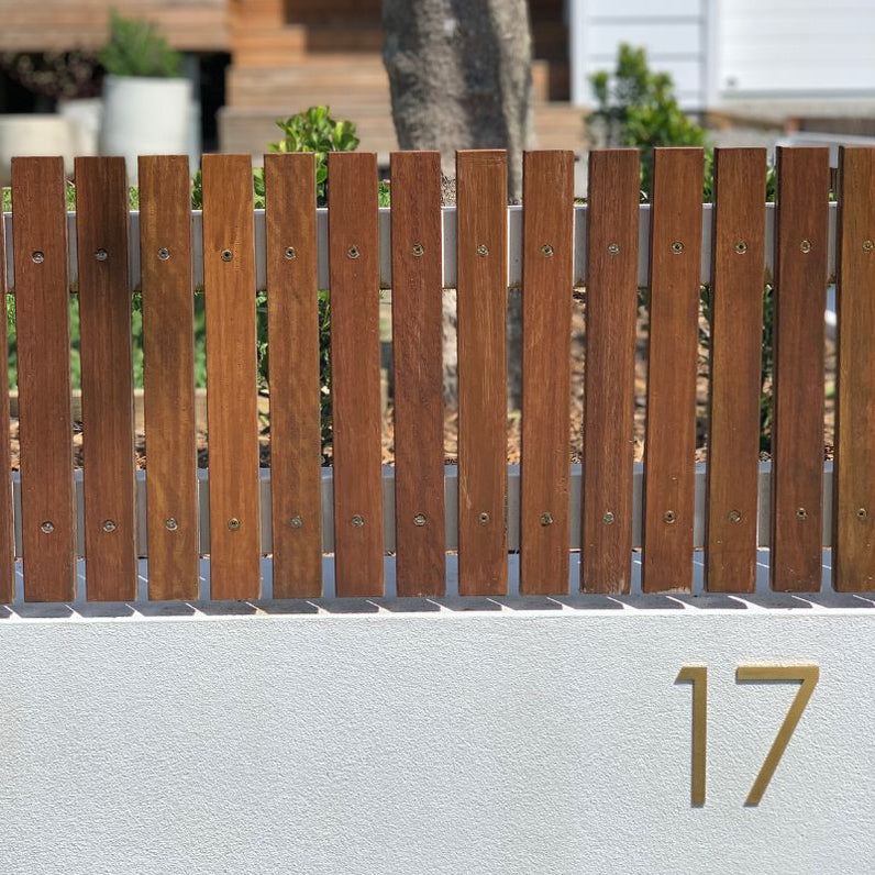 Stick on Slim House Numbers 120mm - Gold