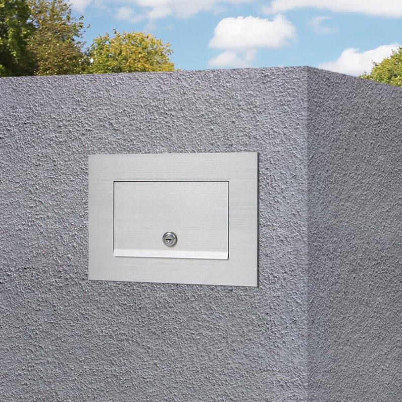 Chelsea Brick Letterbox - Stainless Steel Rear