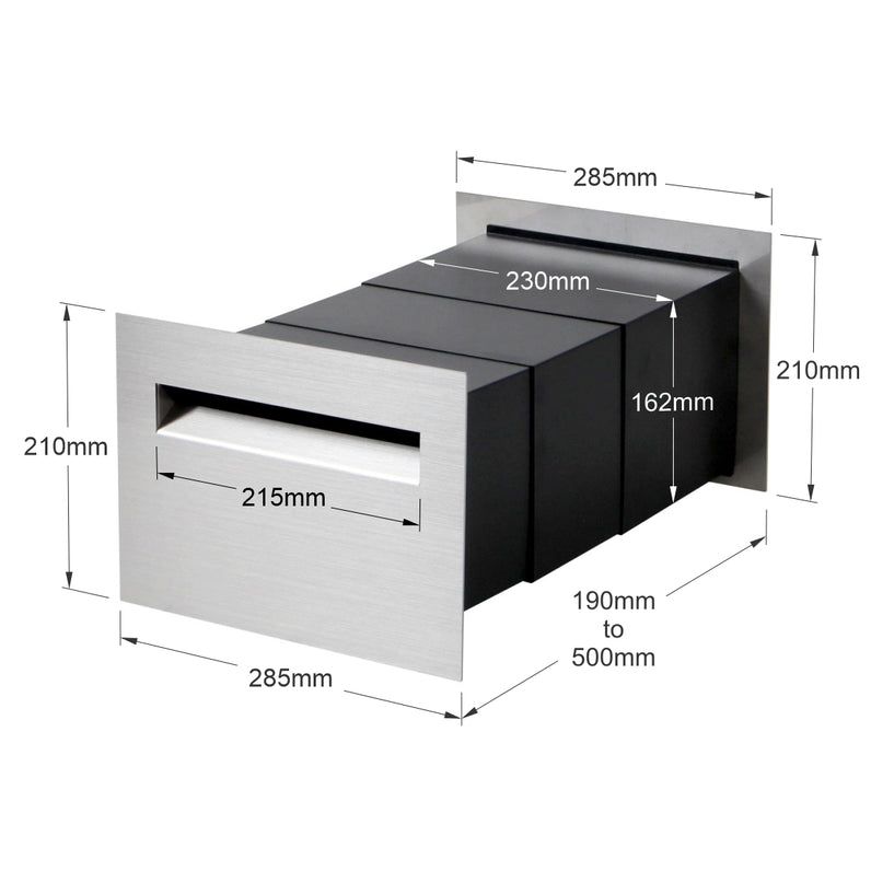 Chelsea Brick Letterbox - Stainless Steel