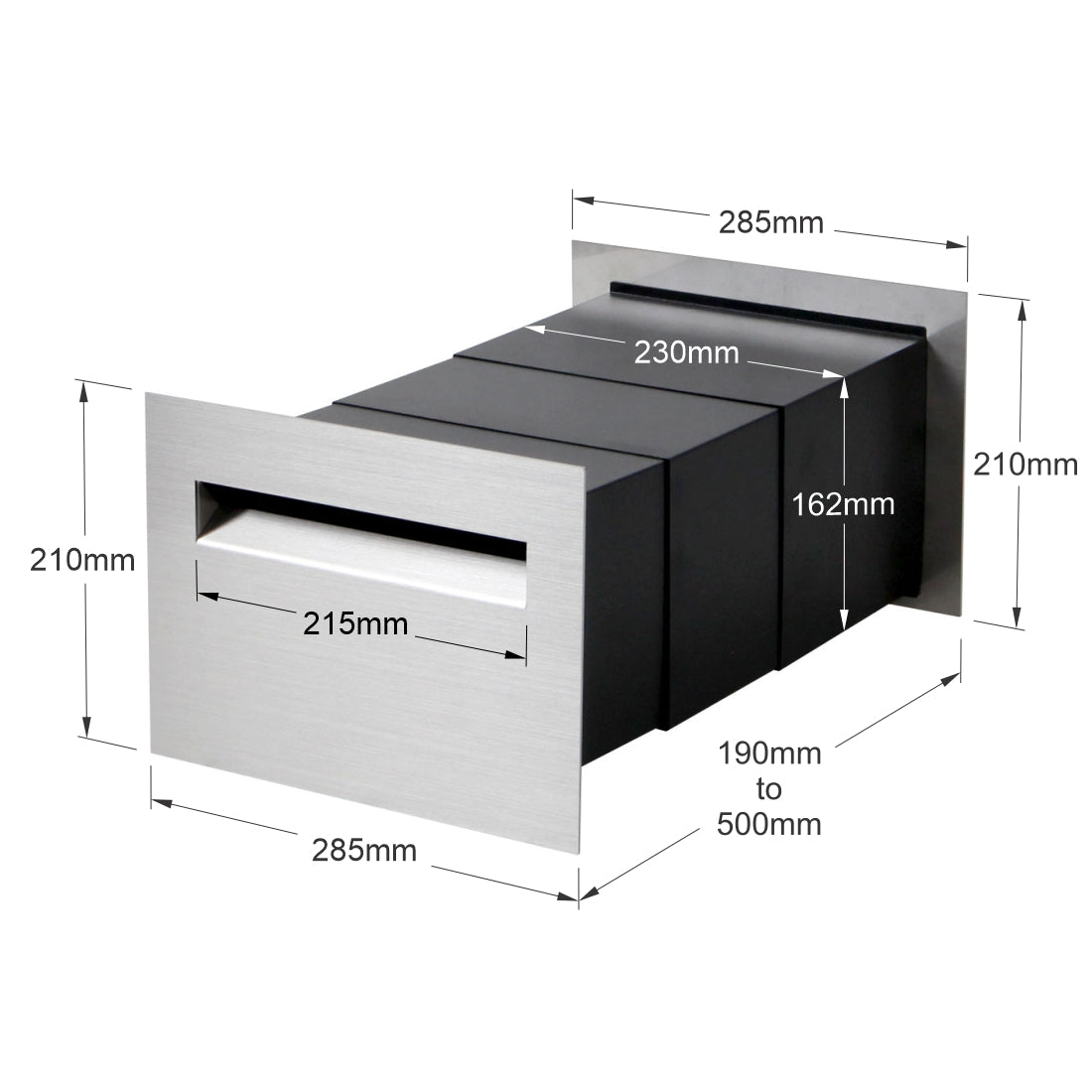 Chelsea Brick Letterbox - Stainless Steel