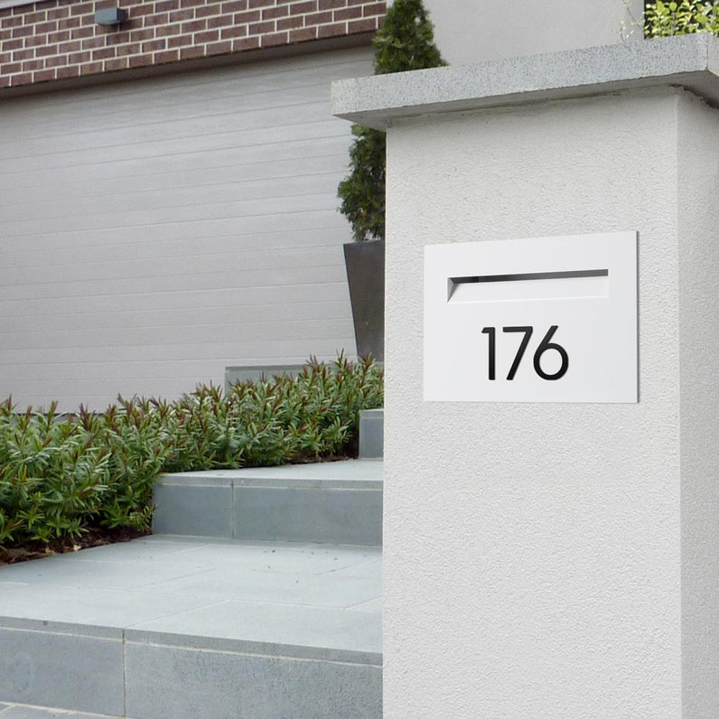 Stick on Slim House Numbers 75mm - Black