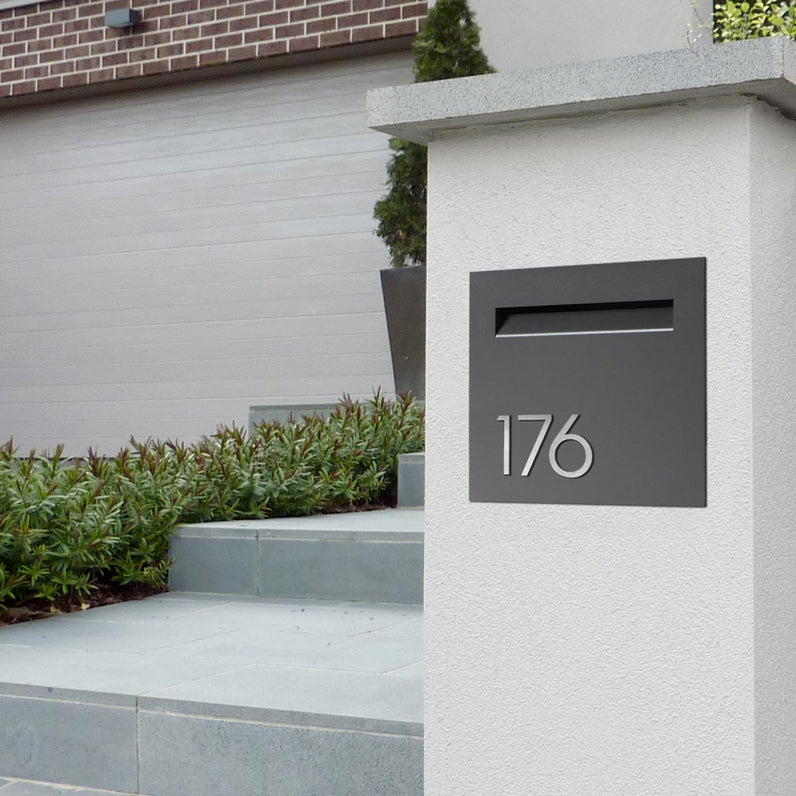 Stick on Slim House Numbers 75mm - Stainless Steel