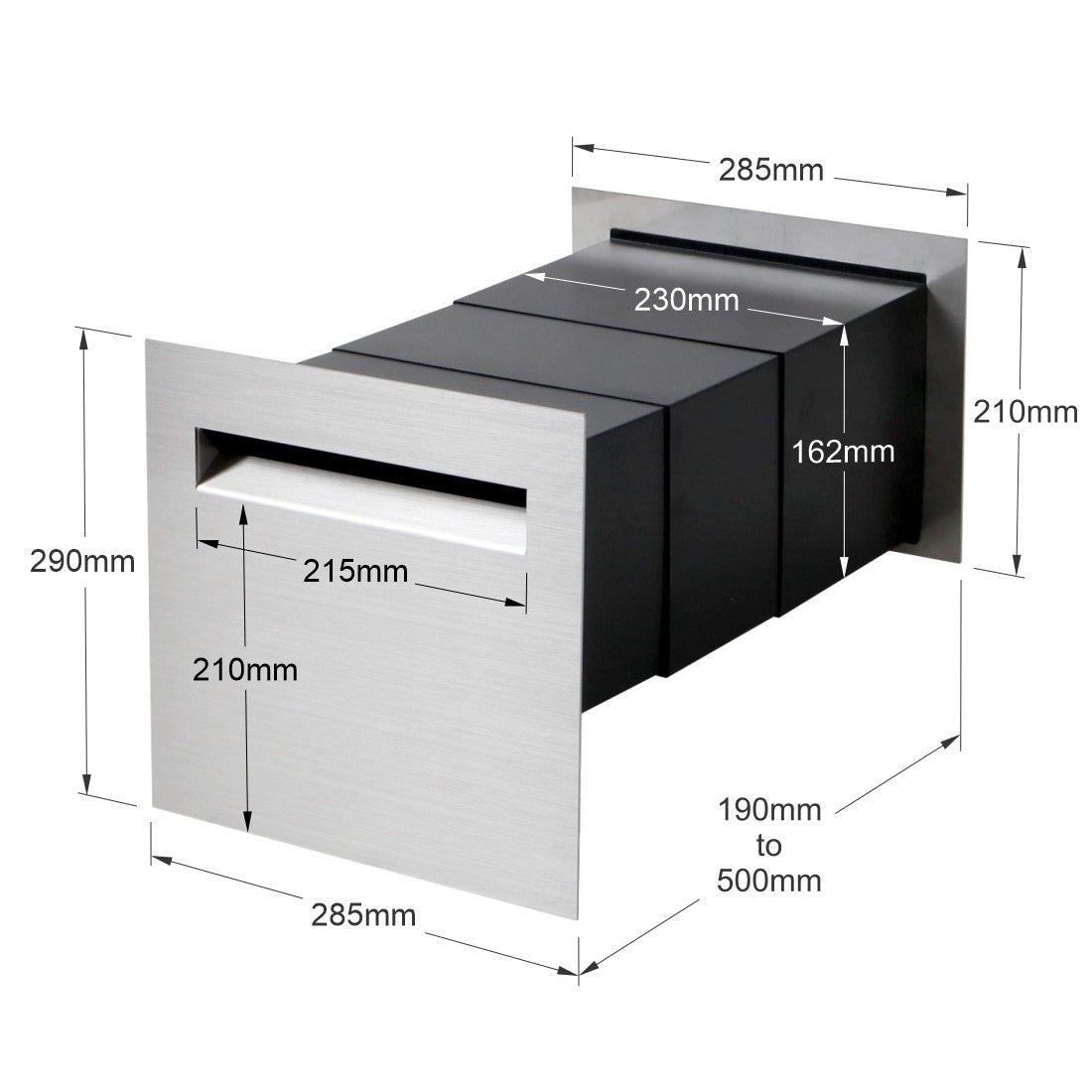 Mayfair Brick Letterbox - Stainless Steel