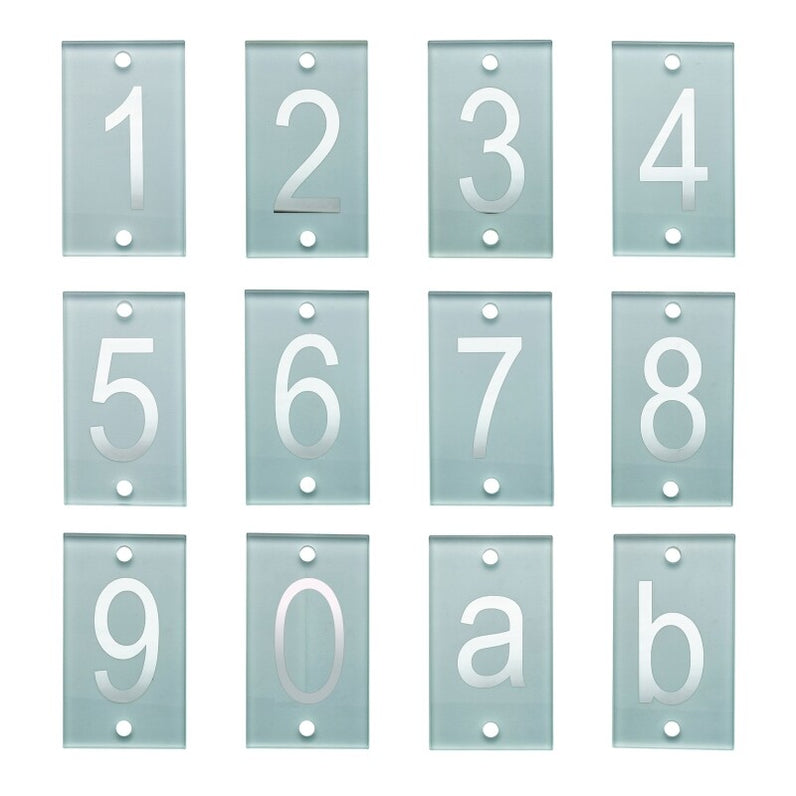 Stud Mount Glass House Numbers 140mm